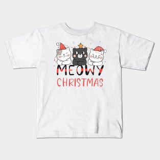 Meowy Christmas Kids T-Shirt